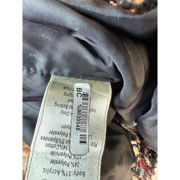 Truth and Pride Tweed Red Black Blazer Womens Sz Small Silver Metallic Textured - Picture 9 of 11